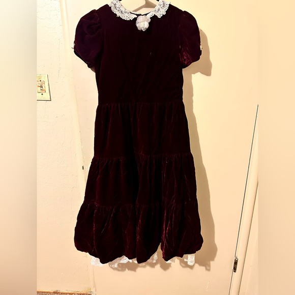 Burgundy velvet long dress